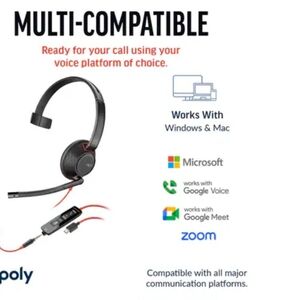 Poly Black Wired Headset For WFH